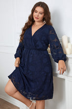 Load image into Gallery viewer, Plus Size Surplice Neck Balloon Sleeve Dress - Sizes 1XL-4XL Ti Amo I love you
