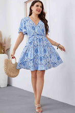 Load image into Gallery viewer, Plus Size Surplice Neck Flutter Sleeve Dress Ti Amo I love you
