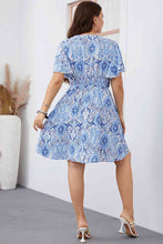 Load image into Gallery viewer, Plus Size Surplice Neck Flutter Sleeve Dress Ti Amo I love you
