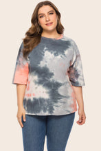 Load image into Gallery viewer, Plus Size Tie-Dye Half Sleeve Tee Shirt Ti Amo I love you
