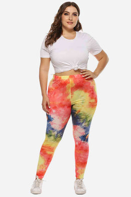 Plus Size Tie Dye Legging Ti Amo I love you