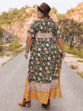 Load image into Gallery viewer, Plus Size Tie Neck Maxi Dress Ti Amo I love you
