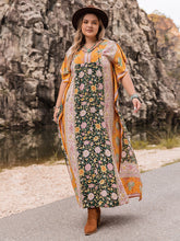 Load image into Gallery viewer, Plus Size Tie Neck Maxi Dress Ti Amo I love you
