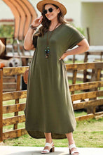 Load image into Gallery viewer, Plus Size V-Neck Short Sleeve Maxi Dress Ti Amo I love you
