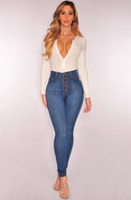 Load image into Gallery viewer, Plus Size Women Clothing High Waist Stretch Slim Denim Skinny Pants Ti Amo I love you
