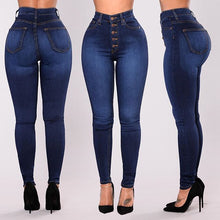 Load image into Gallery viewer, Plus Size Women Clothing High Waist Stretch Slim Denim Skinny Pants Ti Amo I love you
