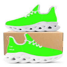 Load image into Gallery viewer, Ti Amo I love you - Exclusive Brand - Florescent Green - White Lettering - Mens / Womens - Flex Control Sneakers- White Soles
