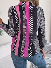 Load image into Gallery viewer, Polka Dot Contrast Long Sleeve Shirt Ti Amo I love you
