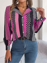 Load image into Gallery viewer, Polka Dot Contrast Long Sleeve Shirt Ti Amo I love you
