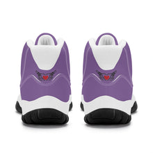 Load image into Gallery viewer, Ti Amo I love you - Exclusive Brand - Dusty Purple - Skeleton Hands with Heart - High Top Air Retro Sneakers - White Laces
