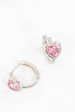 Load image into Gallery viewer, Precious Heart Hoop Earrings Ti Amo I love you
