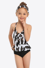 Load image into Gallery viewer, Printed Bow Detail Ruffled One-Piece Swimsuit Ti Amo I love you
