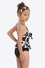 Load image into Gallery viewer, Printed Bow Detail Ruffled One-Piece Swimsuit Ti Amo I love you
