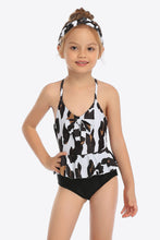 Load image into Gallery viewer, Printed Bow Detail Ruffled One-Piece Swimsuit Ti Amo I love you
