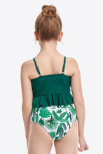 Load image into Gallery viewer, Printed Crisscross Ruffled Two-Piece Swim Set Ti Amo I love you
