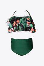 Load image into Gallery viewer, Printed Layered Halter Neck Two-Piece Swim Set Ti Amo I love you
