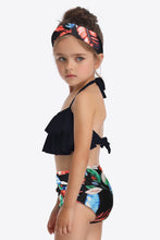 Load image into Gallery viewer, Printed Layered Halter Neck Two-Piece Swim Set Ti Amo I love you
