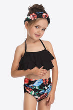 Load image into Gallery viewer, Printed Layered Halter Neck Two-Piece Swim Set Ti Amo I love you
