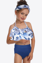 Load image into Gallery viewer, Printed Layered Halter Neck Two-Piece Swim Set Ti Amo I love you
