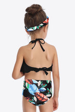 Load image into Gallery viewer, Printed Layered Halter Neck Two-Piece Swim Set Ti Amo I love you
