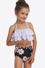 Load image into Gallery viewer, Printed Layered Halter Neck Two-Piece Swim Set Ti Amo I love you
