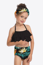 Load image into Gallery viewer, Printed Layered Halter Neck Two-Piece Swim Set Ti Amo I love you
