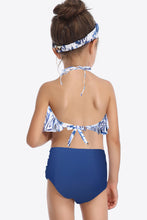 Load image into Gallery viewer, Printed Layered Halter Neck Two-Piece Swim Set Ti Amo I love you
