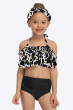 Load image into Gallery viewer, Printed Layered Halter Neck Two-Piece Swim Set Ti Amo I love you
