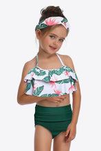 Load image into Gallery viewer, Printed Layered Halter Neck Two-Piece Swim Set Ti Amo I love you
