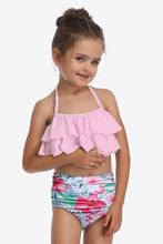 Load image into Gallery viewer, Printed Layered Halter Neck Two-Piece Swim Set Ti Amo I love you
