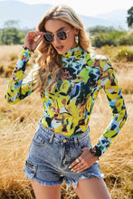 Load image into Gallery viewer, Printed Mock Neck Long Sleeve Blouse Ti Amo I love you
