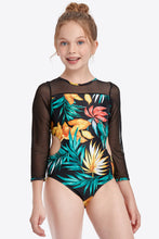 Load image into Gallery viewer, Printed Round Neck Cutout One-Piece Swimsuit Ti Amo I love you
