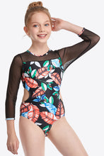 Load image into Gallery viewer, Printed Round Neck Cutout One-Piece Swimsuit Ti Amo I love you
