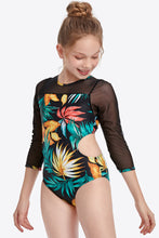 Load image into Gallery viewer, Printed Round Neck Cutout One-Piece Swimsuit Ti Amo I love you
