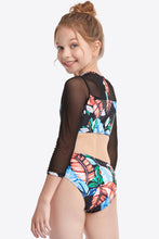 Load image into Gallery viewer, Printed Round Neck Cutout One-Piece Swimsuit Ti Amo I love you
