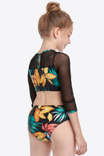 Load image into Gallery viewer, Printed Round Neck Cutout One-Piece Swimsuit Ti Amo I love you
