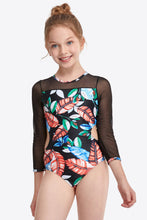 Load image into Gallery viewer, Printed Round Neck Cutout One-Piece Swimsuit Ti Amo I love you
