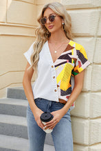 Load image into Gallery viewer, Printed Surplice Short Sleeve Blouse Ti Amo I love you
