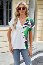 Load image into Gallery viewer, Printed Surplice Short Sleeve Blouse Ti Amo I love you
