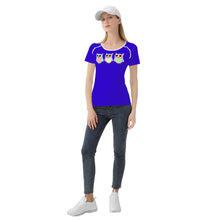 Load image into Gallery viewer, Ti Amo I love you - Exclusive Brand - Violet Blue - 3 Owls -  Women&#39;s T shirt - Sizes XS-2XL
