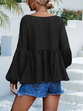 Load image into Gallery viewer, Puff Sleeve Babydoll Blouse Ti Amo I love you
