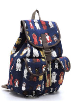 Load image into Gallery viewer, Puppy Printed Canvas Backpack Ti Amo I love you
