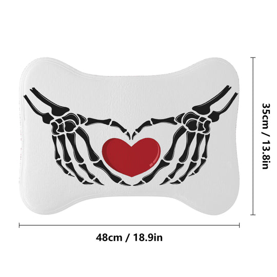 Ti Amo I love you - Exclusive Brand  - White - Skeleton Hands with Heart  - Big Paws Pet Rug