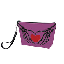 Load image into Gallery viewer, Ti Amo I love you - Exclusive Brand - Cannon Pink - Skeleton Hands with Heart - Sling Cosmetic Bag
