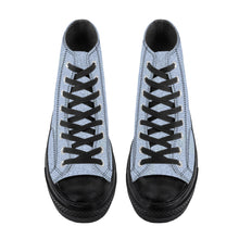 Load image into Gallery viewer, Ti Amo I love you - Exclusive Brand - Cloudy Blue Denim - High Top Canvas Shoes - Black  Soles
