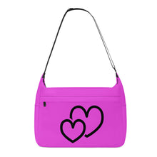 Load image into Gallery viewer, Ti Amo I love you - Exclusive Brand - Brilliant Lavender Rose - Double Black Heart - Journey Computer Shoulder Bag
