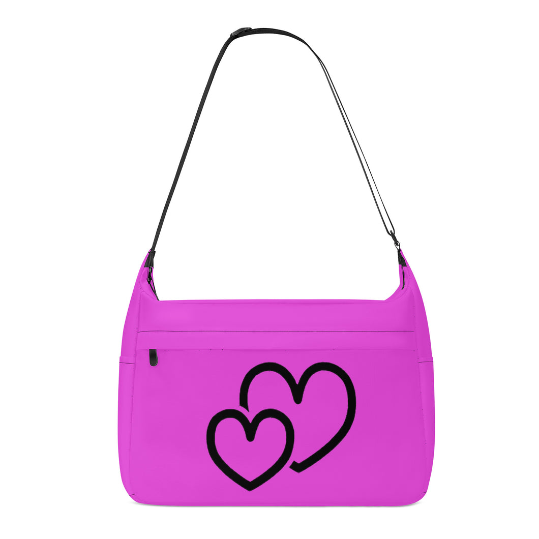 Ti Amo I love you - Exclusive Brand - Brilliant Lavender Rose - Double Black Heart - Journey Computer Shoulder Bag