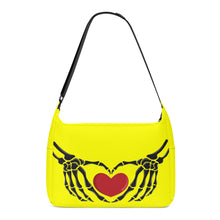 Load image into Gallery viewer, Ti Amo I love you - Exclusive Brand  - Yellow - Skeleton Heart Hands  -  Journey Computer Shoulder Bag
