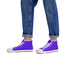 Load image into Gallery viewer, Ti Amo I love you - Exclusive Brand - Dark Purple- High-Top Canvas Shoes ⁶- White Soles
