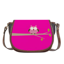 Load image into Gallery viewer, Ti Amo I love you - Exclusive Brand  - Hollywood Cerise - Owl -  Saddle Bag
